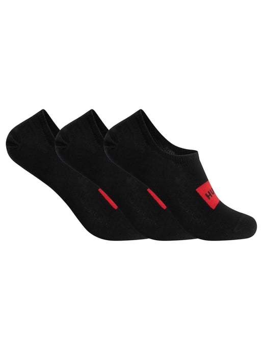 HUGO 3Er-Packung Etiketten-Sneakersocken, Schwarz - Image 1
