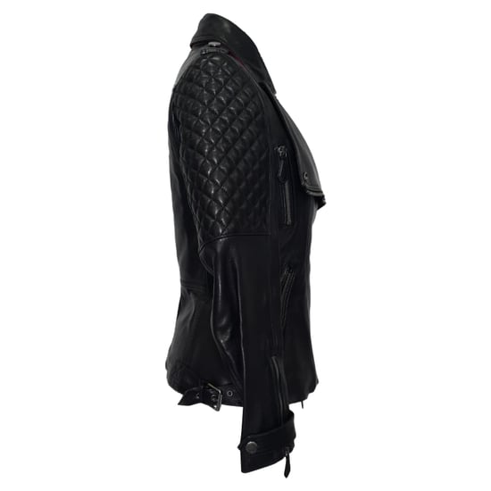 Burberry Steppakzent Bikerjacke aus schwarzem Lammleder - Image 2