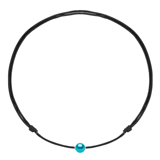 Halskette Echte Süßwasser-Zuchtperle rund 10-11 mm DUNKELBLAU — 925er Silber — 50 cm — Herren - Image 1