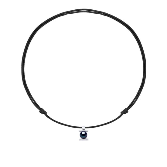 Halskette Echte Süßwasserperle rund 9-10 mm — 925er Silber rhodiniert — 50 cm — Herren - Image 3