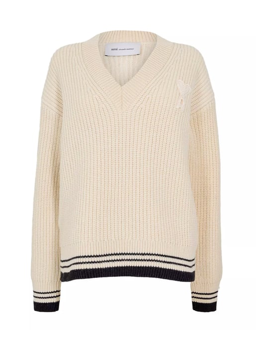 De Coeur Logo V-Ausschnitt Pullover - Image 1