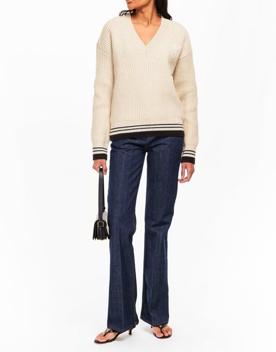 De Coeur Logo V-Ausschnitt Pullover - Image 2