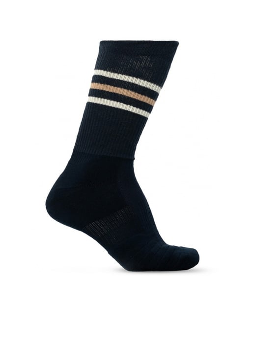 Gestreifte Stricksocken mit Logo - Image 2
