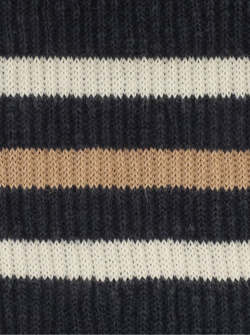 Gestreifte Stricksocken mit Logo - Image 3