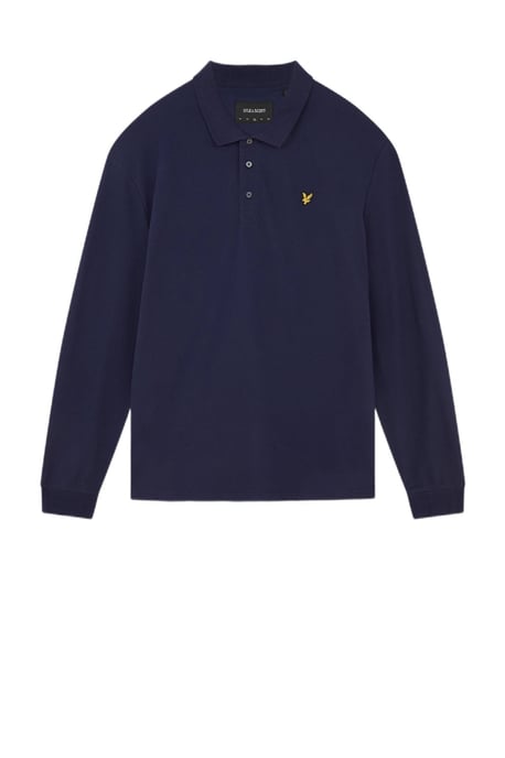 Lyle & Scott Langärmeliges Poloshirt in Navy - Image 1