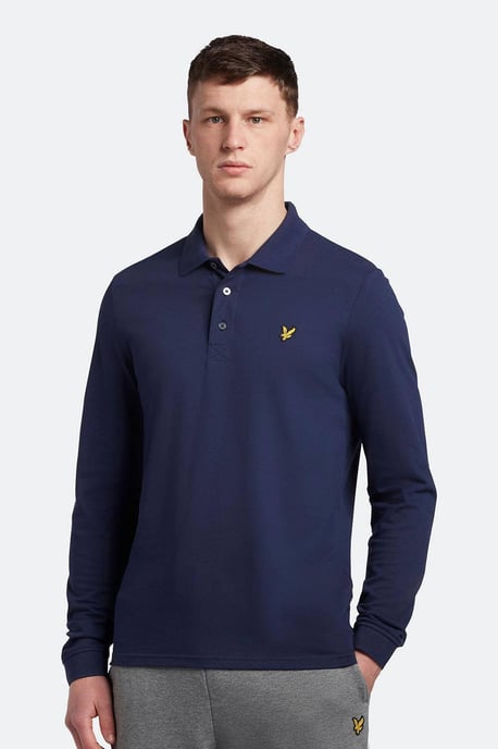 Lyle & Scott Langärmeliges Poloshirt in Navy - Image 2