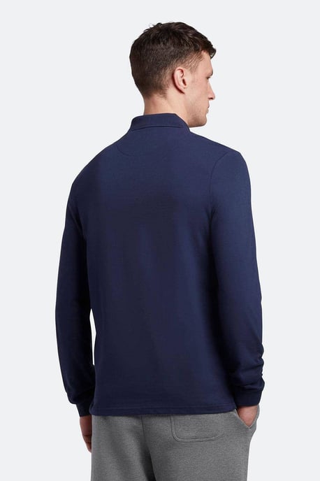 Lyle & Scott Langärmeliges Poloshirt in Navy - Image 4