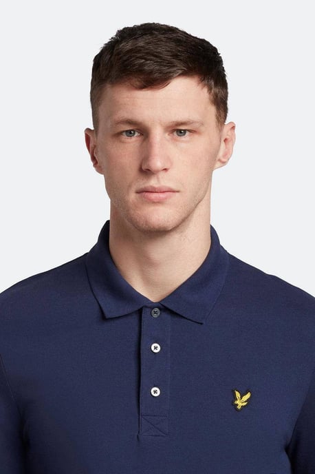 Lyle & Scott Langärmeliges Poloshirt in Navy - Image 5