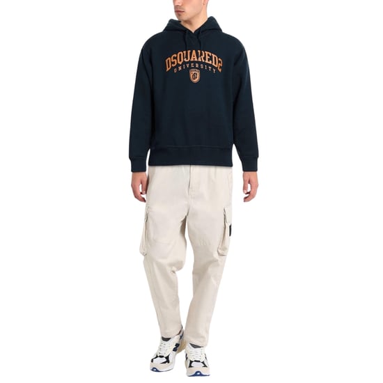 Dsquared2 – Kapuzenpullover „Cool Fit“ im Varsity-Design in Dunkelmarineblau - Image 3