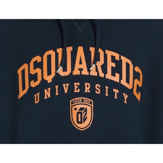 Dsquared2 – Kapuzenpullover „Cool Fit“ im Varsity-Design in Dunkelmarineblau - Image 4