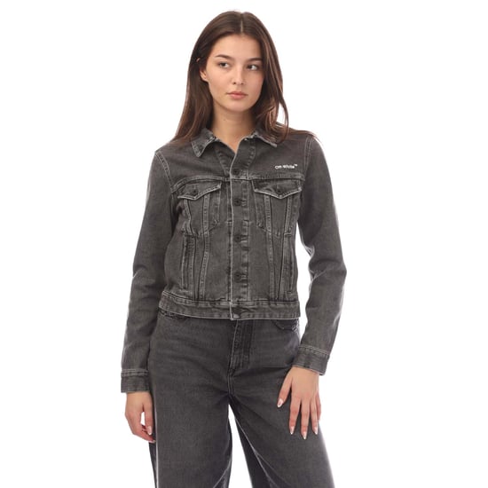 Off White Diagonal Regular Jacke für Damen in Grauweiß - Image 2