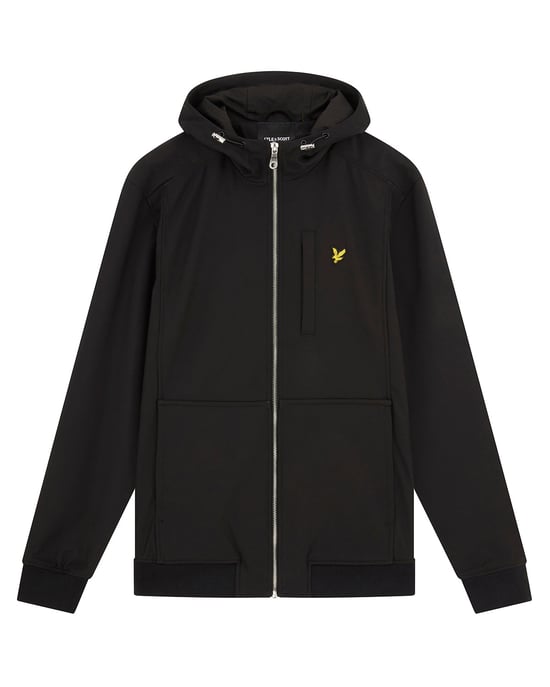 Die Lyle & Scott Softshell-Jacke ist mit ihrem elastischen Saum, den Ärmelbündchen, der verstellbaren Kapuze und den unauffälligen Taschen das ganze Jahr über ein Must-have. Die klassische Silhouette aus strapazierfähigem Softshell und mit unserem Golden  - Image 5