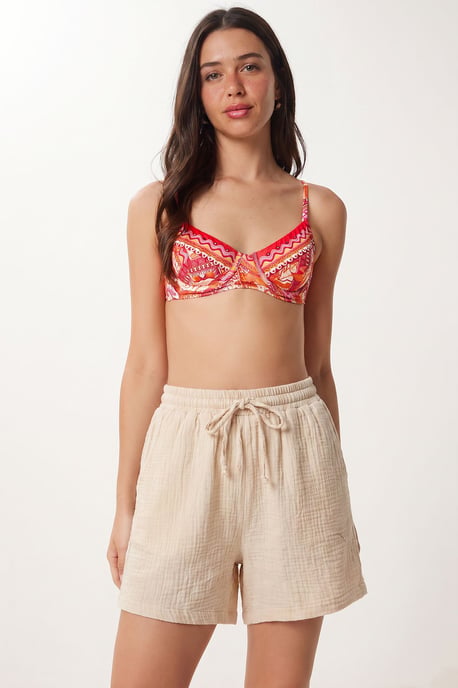 Hochtaillierte Weite Baumwollshorts - Image 2