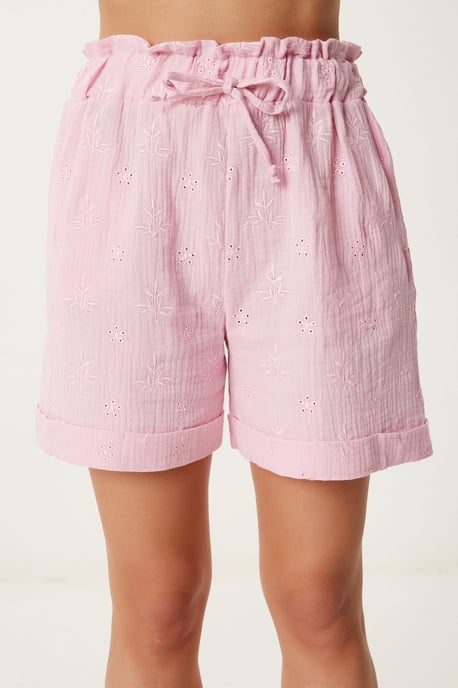 Hochtaillierte Mini-Shorts mit Bindeband und Binde-Detail - Image 4