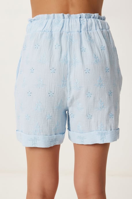 Hochtaillierte Mini-Shorts mit Bindeband und Binde-Detail - Image 6