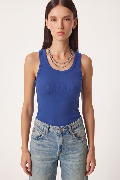 Fitted U-Hals Gestricktes 2er-Pack Tanktop - Image 2