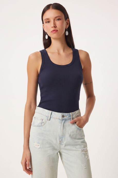 Fitted U-Hals Gestricktes 2er-Pack Tanktop - Image 2