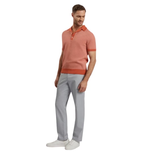 Ted Baker Gregry Small Stitch Red Knitted Polo - Image 5