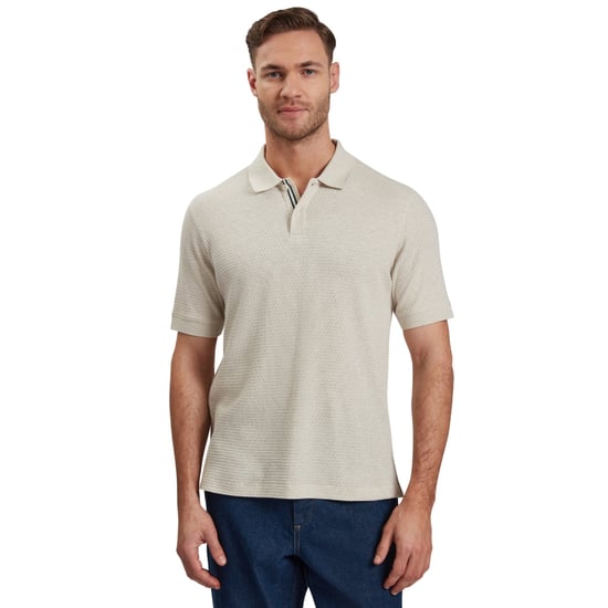 Ted Baker Redman Regular Strukturiertes Ecru Polohemd - Image 2
