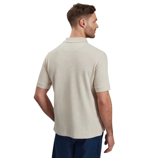 Ted Baker Redman Regular Strukturiertes Ecru Polohemd - Image 3