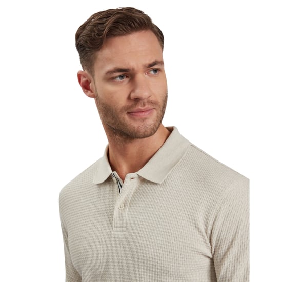 Ted Baker Redman Regular Strukturiertes Ecru Polohemd - Image 4