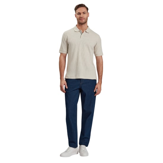 Ted Baker Redman Regular Strukturiertes Ecru Polohemd - Image 5
