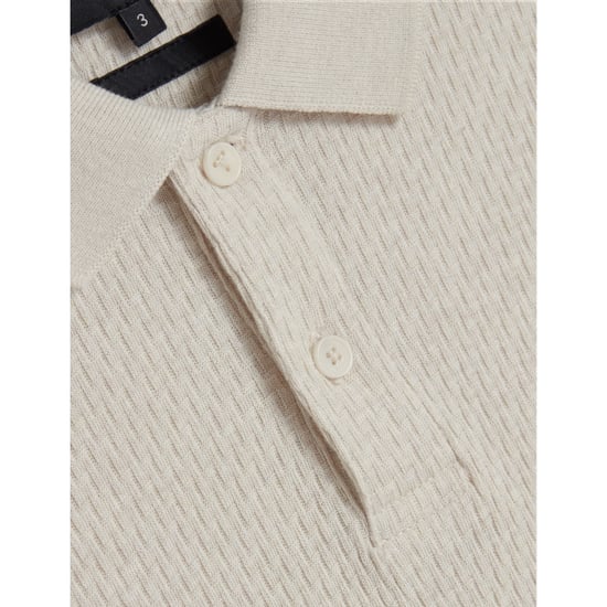 Ted Baker Redman Regular Strukturiertes Ecru Polohemd - Image 6