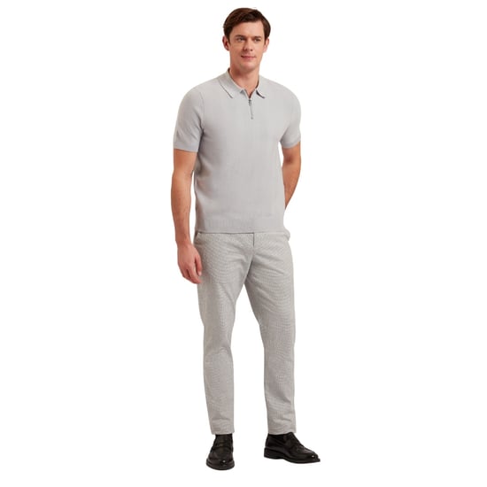 Ted Baker Fourd Polohemd Mit Fischgrätstich Und Reißverschluss, Grau - Image 3