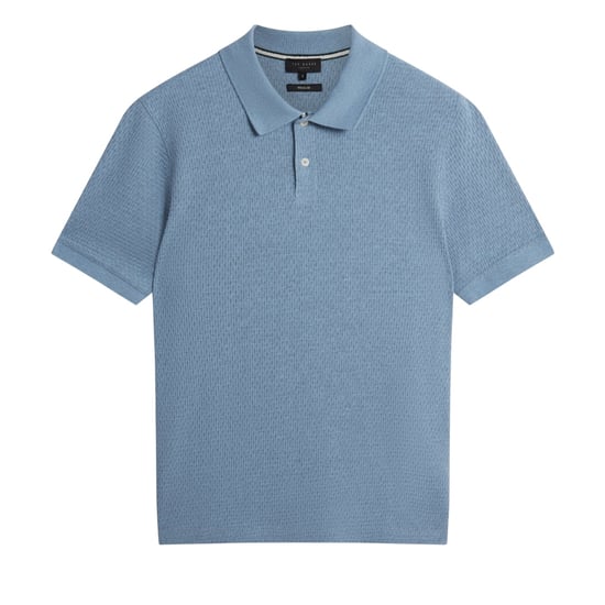 Ted Baker Redman Regular Strukturiertes Himmelblaues Polohemd - Image 1