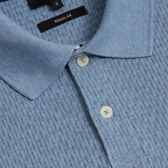 Ted Baker Redman Regular Strukturiertes Himmelblaues Polohemd - Image 2