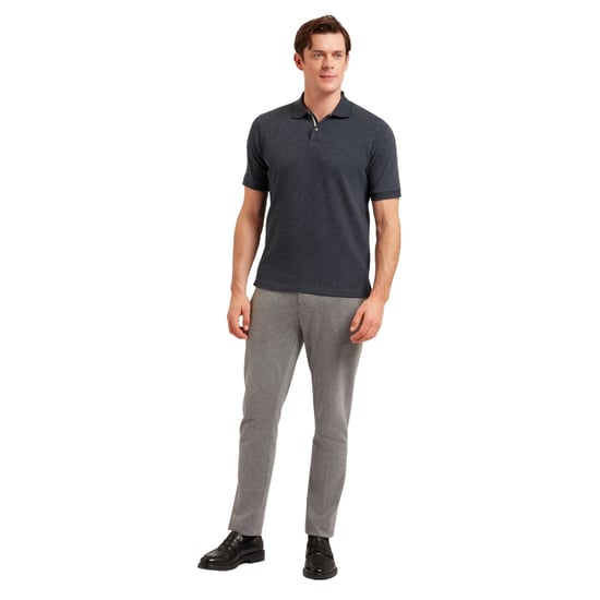 Ted Baker Redman Regular Strukturiertes Marineblaues Polohemd - Image 4