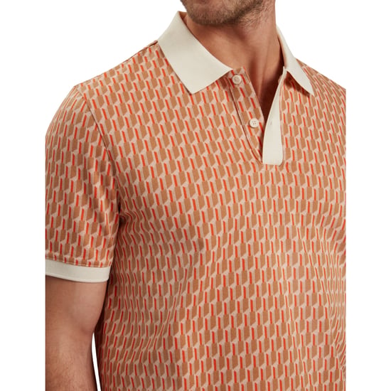 Ted Baker Hamishs Jacquard Stripe Geo Camel Poloshirt - Image 4