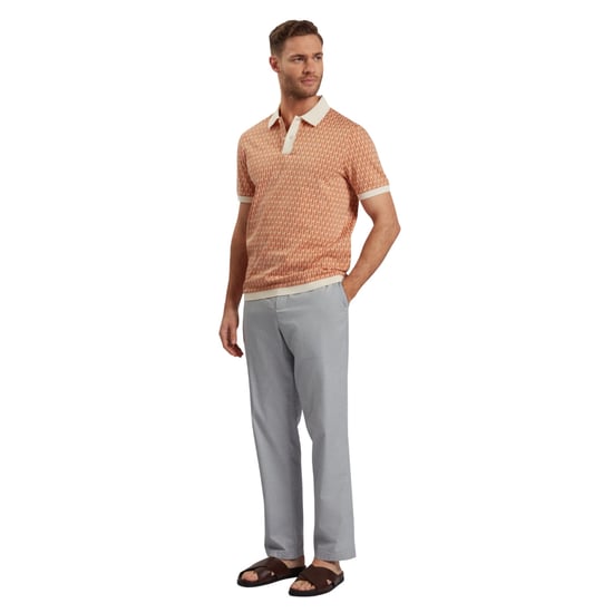 Ted Baker Hamishs Jacquard Stripe Geo Camel Poloshirt - Image 6