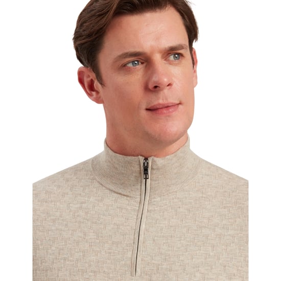 Ted Baker Kurnle T Stitch Strickpullover In Kamel Mit Halbem Reißverschluss - Image 5