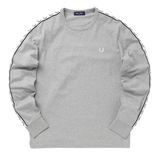 Fred Perry Tapeed Long Sleeve Steel Marl T-shirt - Image 1
