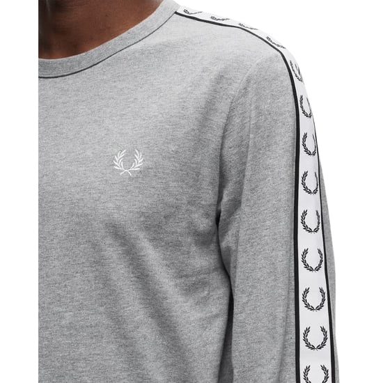 Fred Perry Tapeed Long Sleeve Steel Marl T-shirt - Image 3