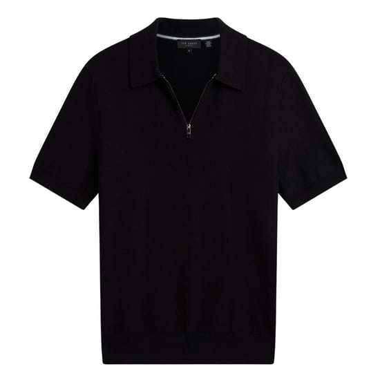 Ted Baker Fourd Polohemd Mit Fischgrätstich Und Reißverschluss, Schwarz - Image 1