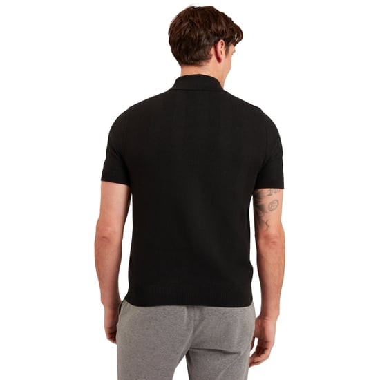 Ted Baker Fourd Polohemd Mit Fischgrätstich Und Reißverschluss, Schwarz - Image 2