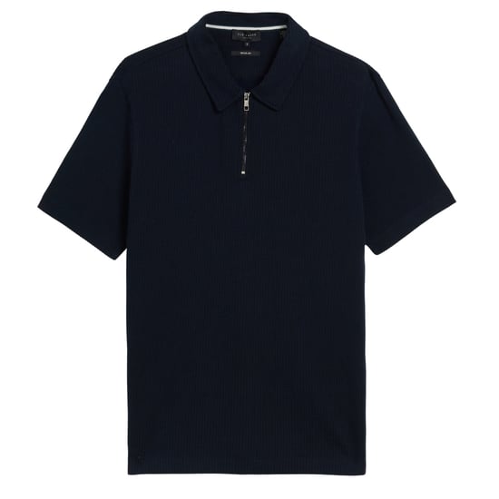 Ted Baker Elgrave Regular Strukturiertes Halbzip-polohemd In Marineblau - Image 1