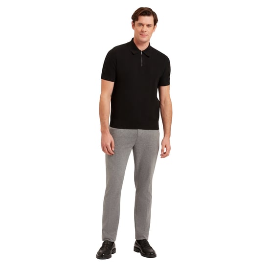 Ted Baker Fourd Polohemd Mit Fischgrätstich Und Reißverschluss, Schwarz - Image 5