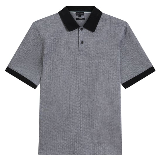 Ted Baker Auguso Regular Tonal Jacquard Navy Poloshirt - Image 1
