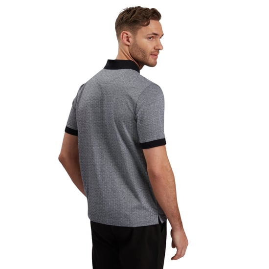 Ted Baker Auguso Regular Tonal Jacquard Navy Poloshirt - Image 2