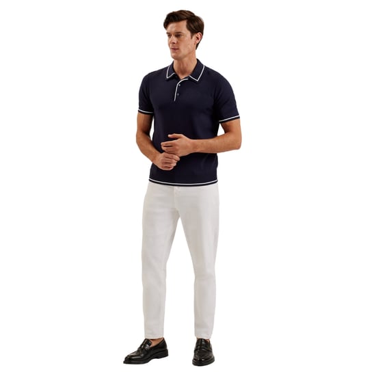 Ted Baker Dunow Navy Pointelle Diamond Polohemd - Image 2
