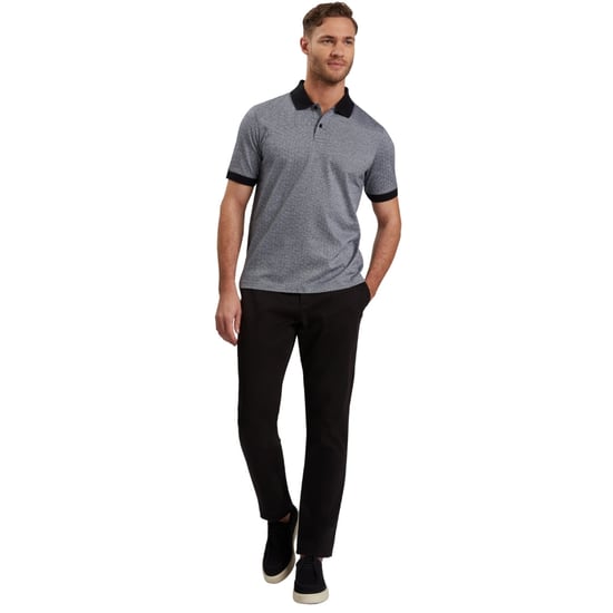 Ted Baker Auguso Regular Tonal Jacquard Navy Poloshirt - Image 5
