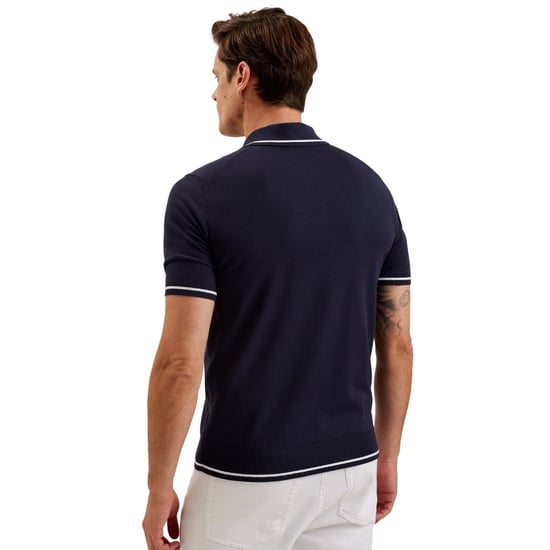 Ted Baker Dunow Navy Pointelle Diamond Polohemd - Image 5