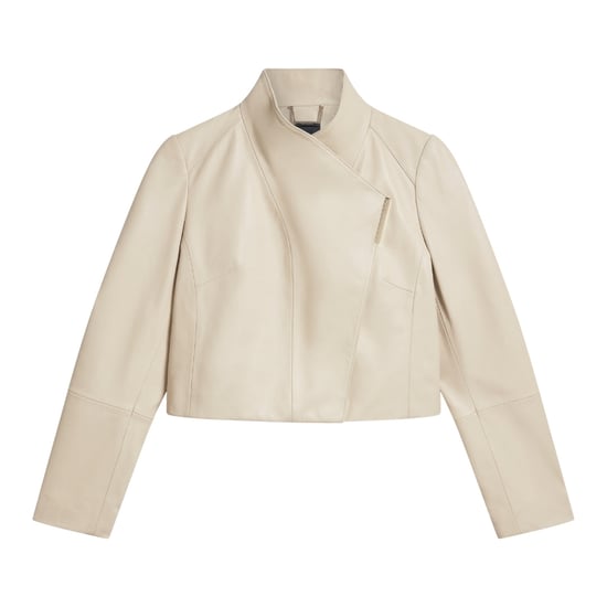 Ted Baker Riyoze Leder-wickeljacke, Kurz Geschnitten, Elfenbeinfarben - Image 1