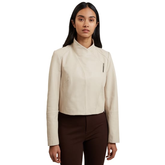 Ted Baker Riyoze Leder-wickeljacke, Kurz Geschnitten, Elfenbeinfarben - Image 3