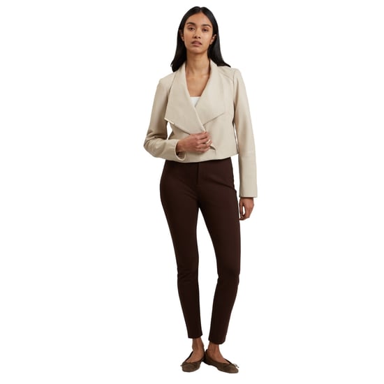 Ted Baker Riyoze Leder-wickeljacke, Kurz Geschnitten, Elfenbeinfarben - Image 4