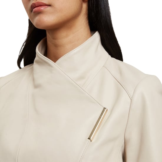 Ted Baker Riyoze Leder-wickeljacke, Kurz Geschnitten, Elfenbeinfarben - Image 5