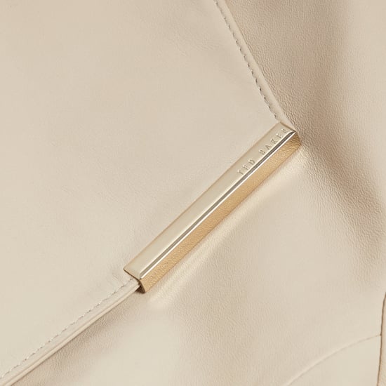 Ted Baker Riyoze Leder-wickeljacke, Kurz Geschnitten, Elfenbeinfarben - Image 6